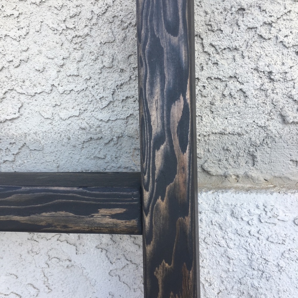 Ebony black blanket throw ladder